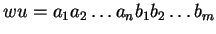 $u= b_1b_2 \ldots b_m$