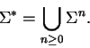 \begin{displaymath}\Sigma^n = \{ w  \vert  \vert w\vert=n  \}.\end{displaymath}
